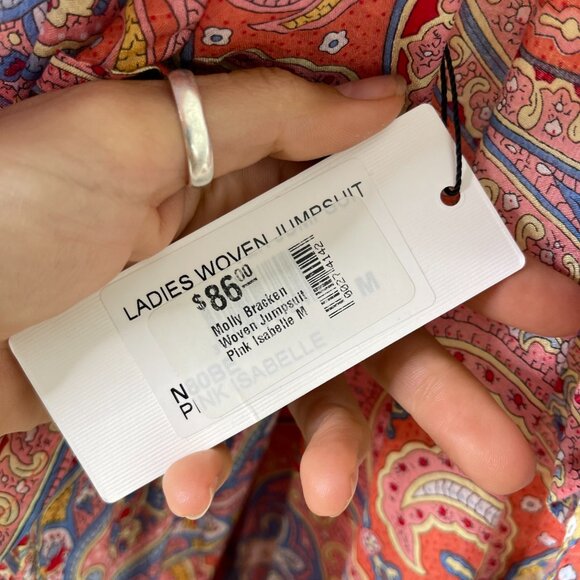 Molly Bracken Women's Multicolor Pink Isabelle Paisley Woven Jumpsuit Size S/XL - Picture 14 of 15